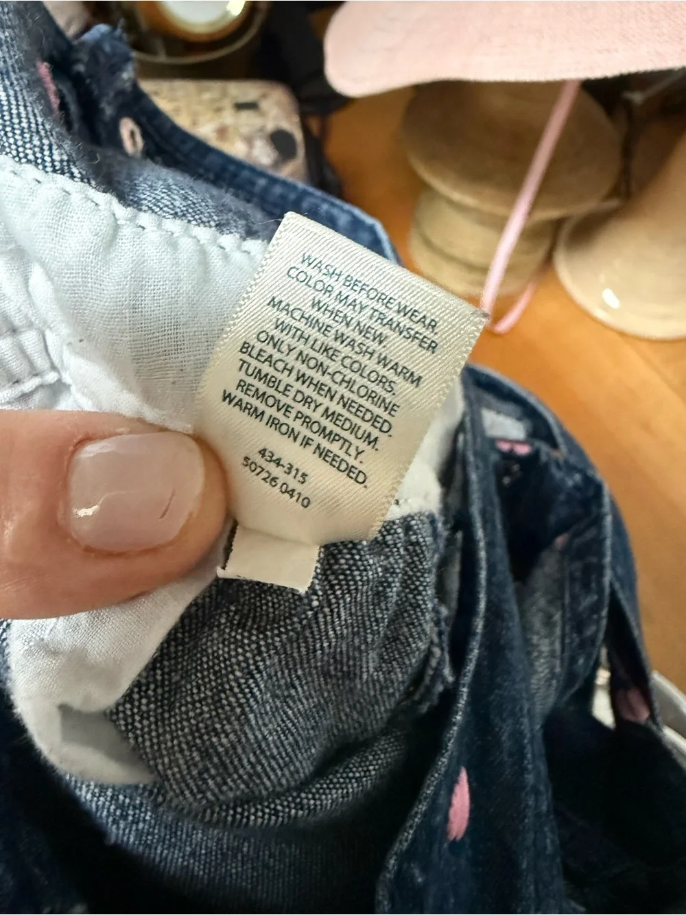 vintage OshKosh B'gosh blue denim overalls embroidered pink hearts 100% cotton